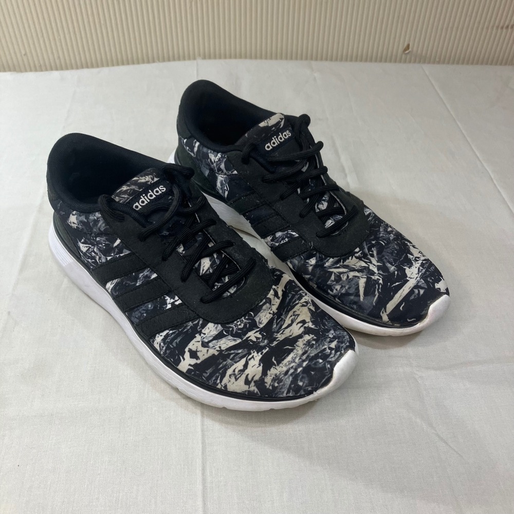 Adidas Lite Racer Black White‎ Graphic Print Running Shoes AW4385 Mens 8.5